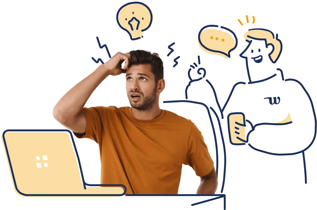 personne qui se fait aider par Admini personnifié
